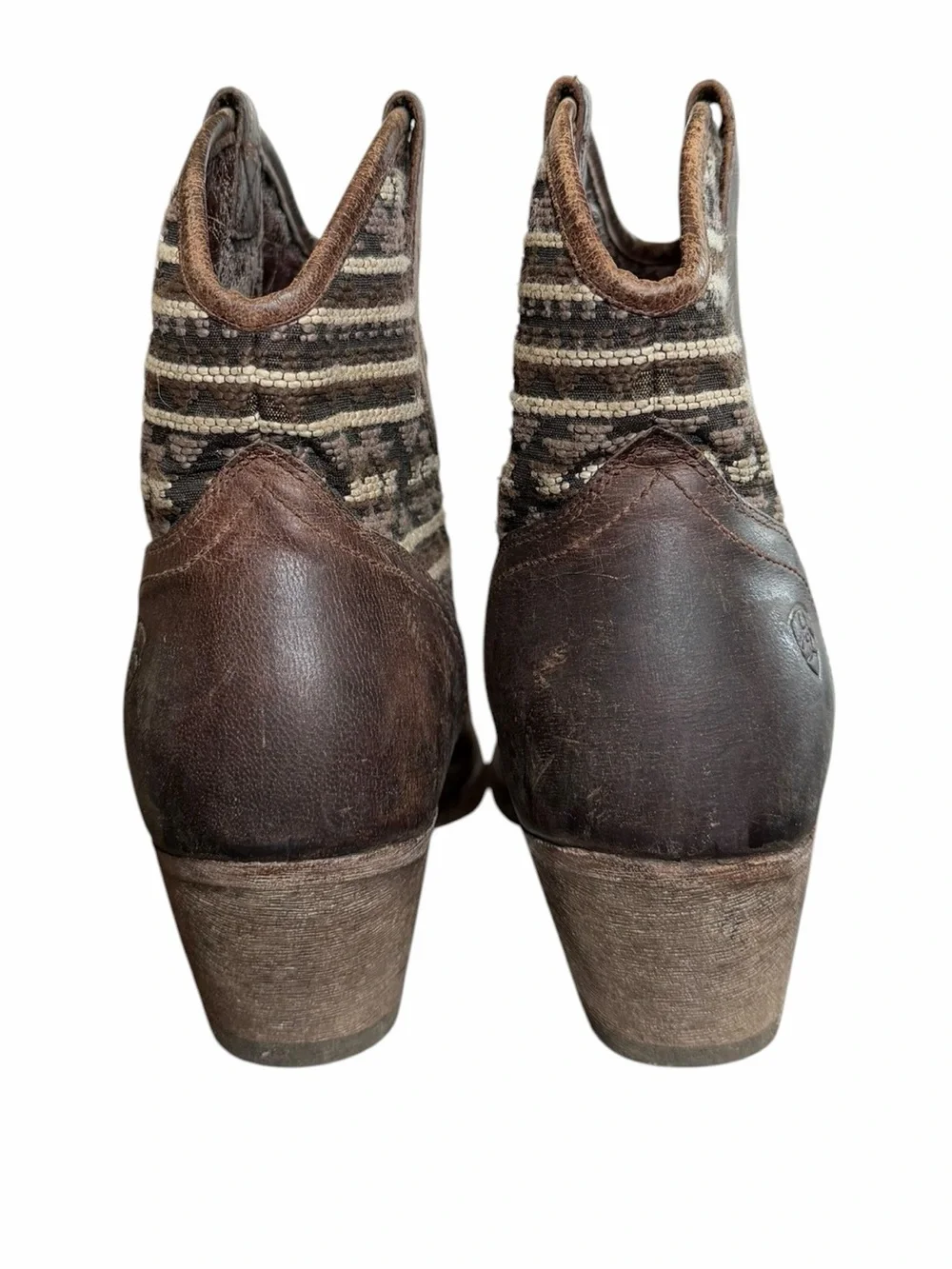 Ariat 9B Meadow Aztec Brown Western Ankle Cowboy Boots Southwestern Tapestry